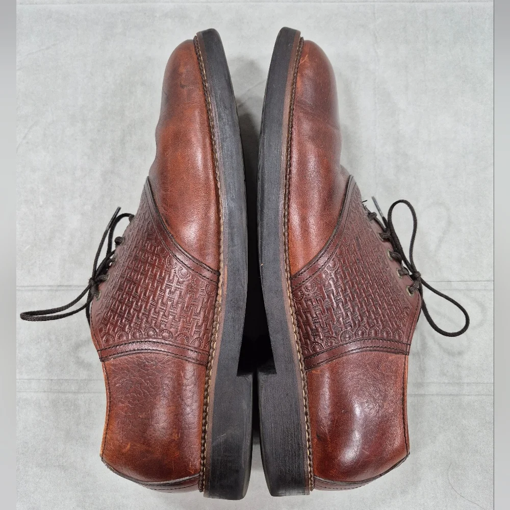 H.S. Trask Bozeman Montana Oxford Saddle shoes men's 11.5 M brown leather
